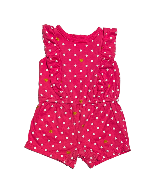 3M Baby Girl Carters Pink Polka Dot Bubble Romper