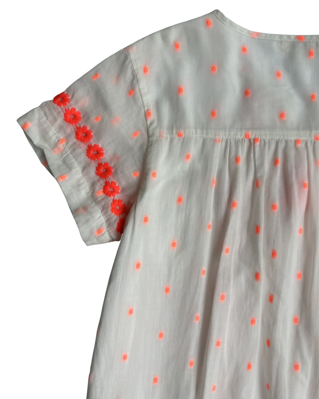 Youth Girls Size 10Y Crewcuts White & Coral Boho Dress