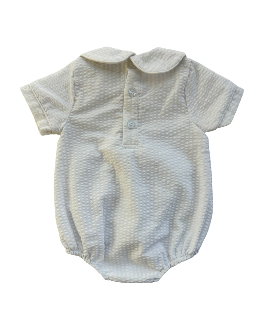 3M Baby Boy Cecil & Lou White Peter Pan Collar Bubble