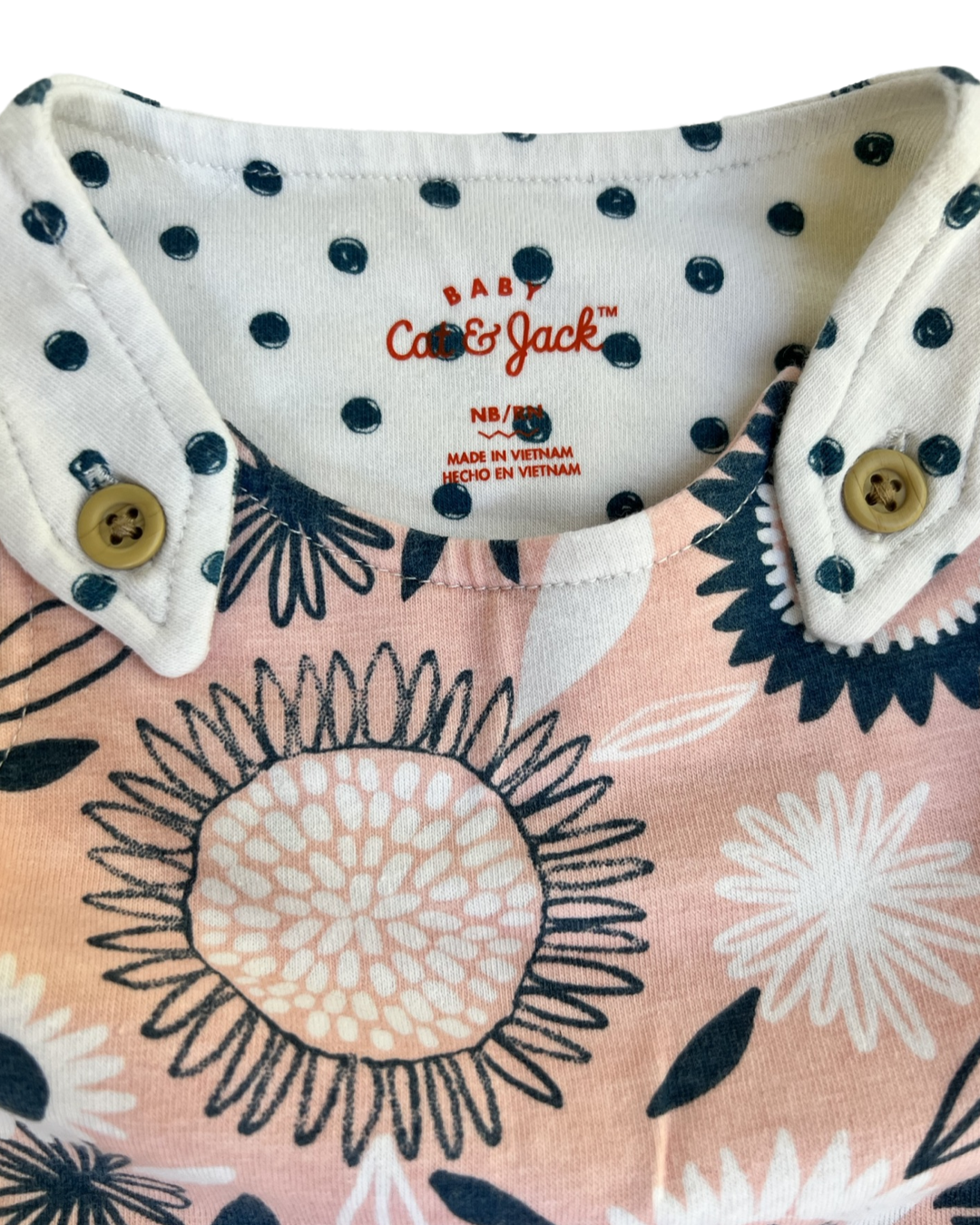 Newborn Baby Girl Cat & Jack Pink Floral Romper