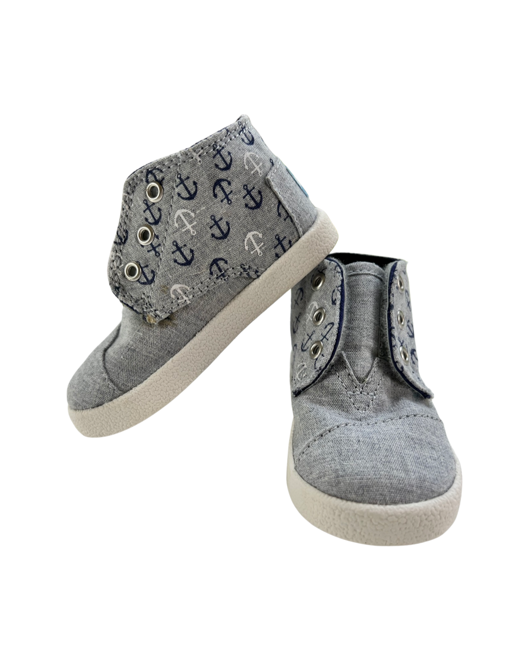 5C Toddler Boy TOMS Blue Nautical Anchor Shoes
