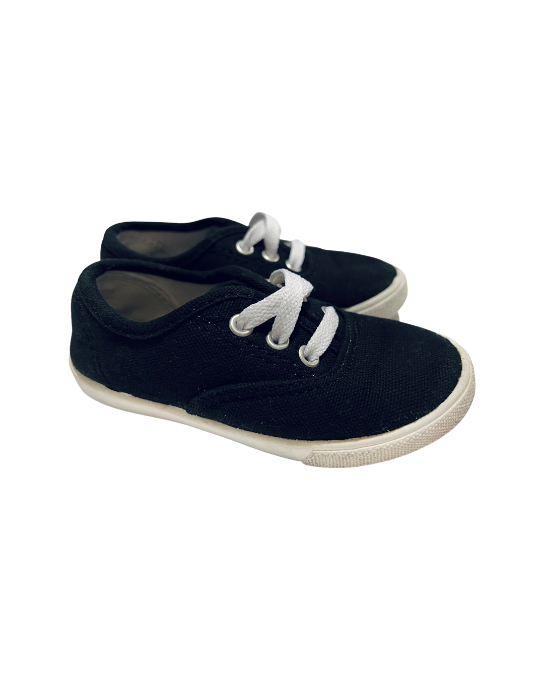 9C Toddler Girl Black Canvas WonderNation Shoes
