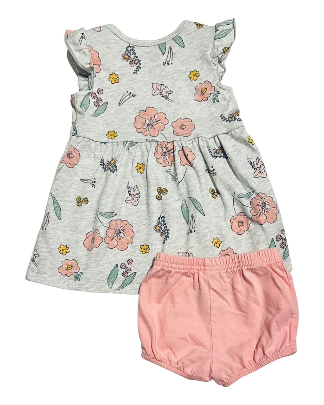 6M Baby Girl 2Pc Carters Floral Dress & Bubble Shorts