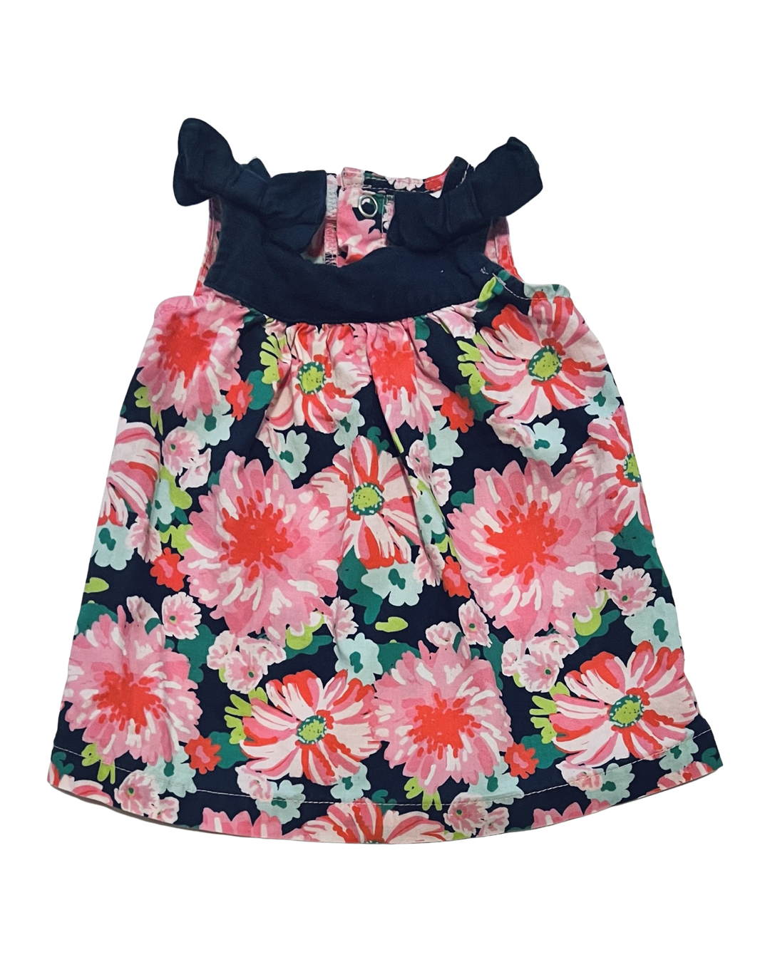 Newborn Baby Girl Carters Navy / Pink Floral Dress