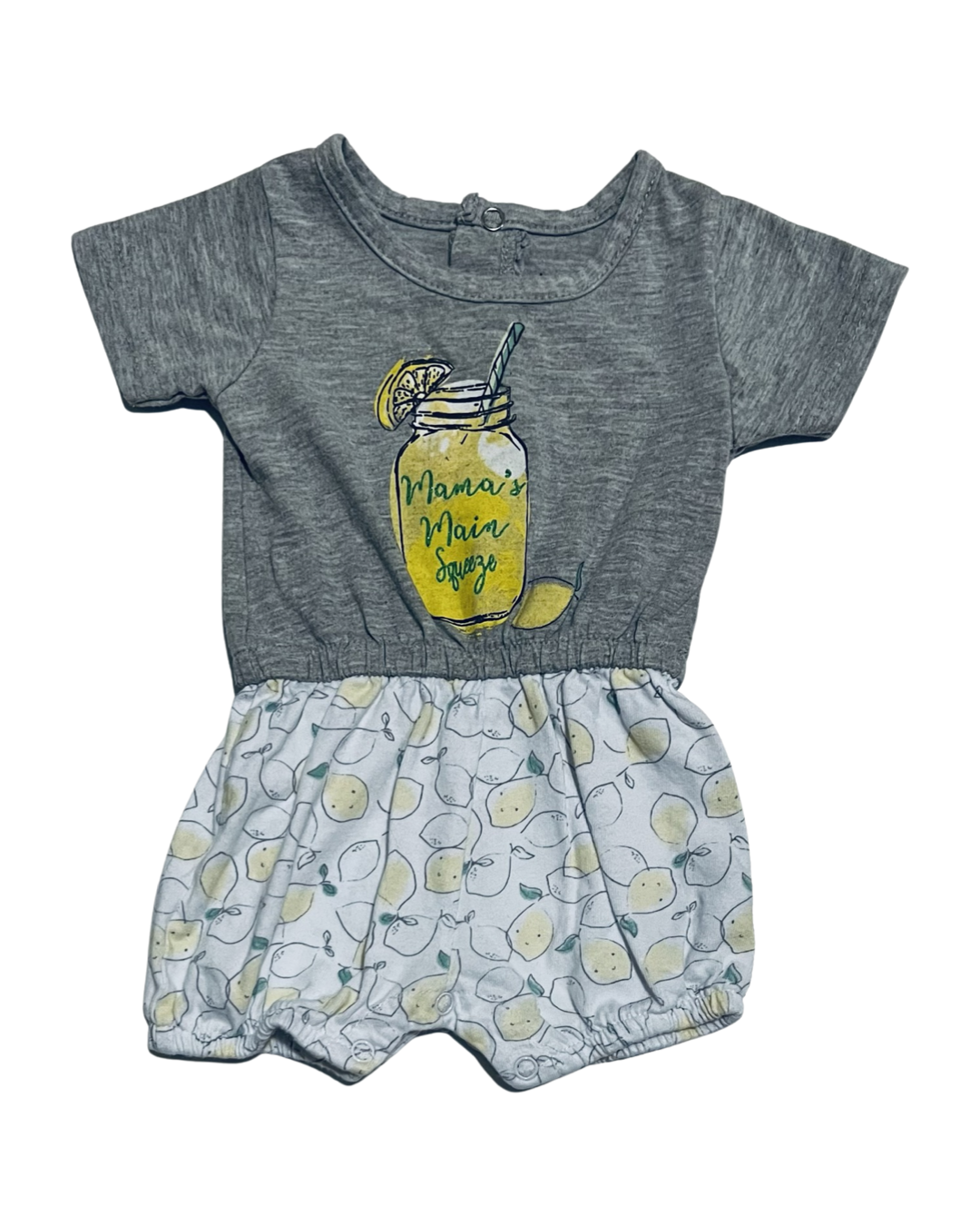 3-6M Baby Girl Lemon Bubble Romper