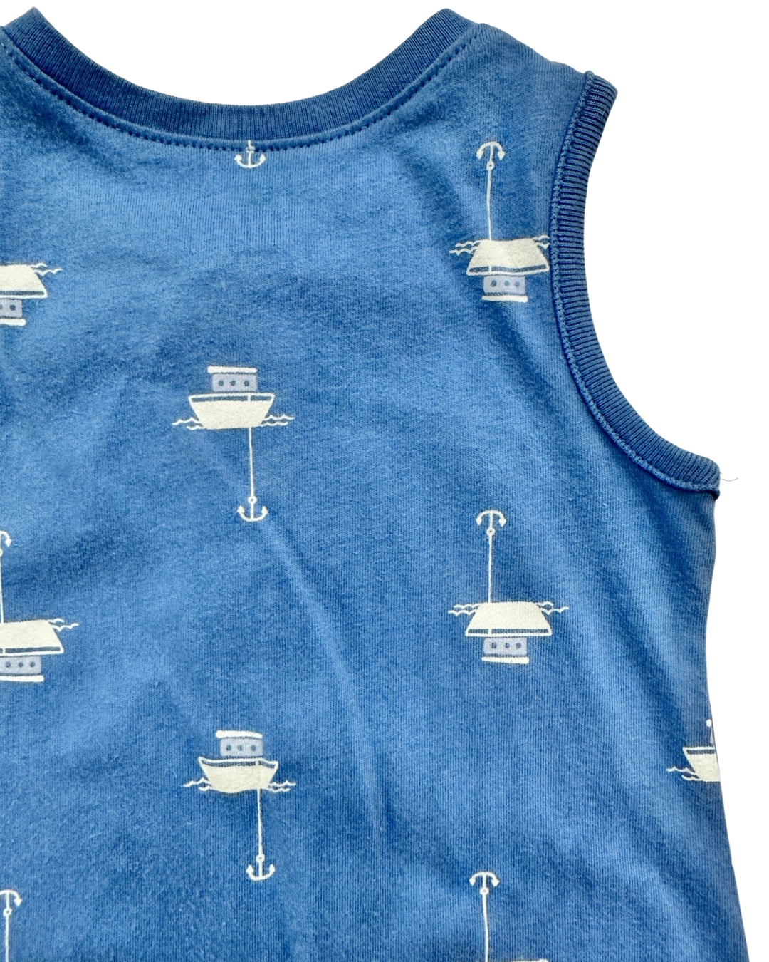 0-3M Baby Boy Baby Gap Blue Boat Romper