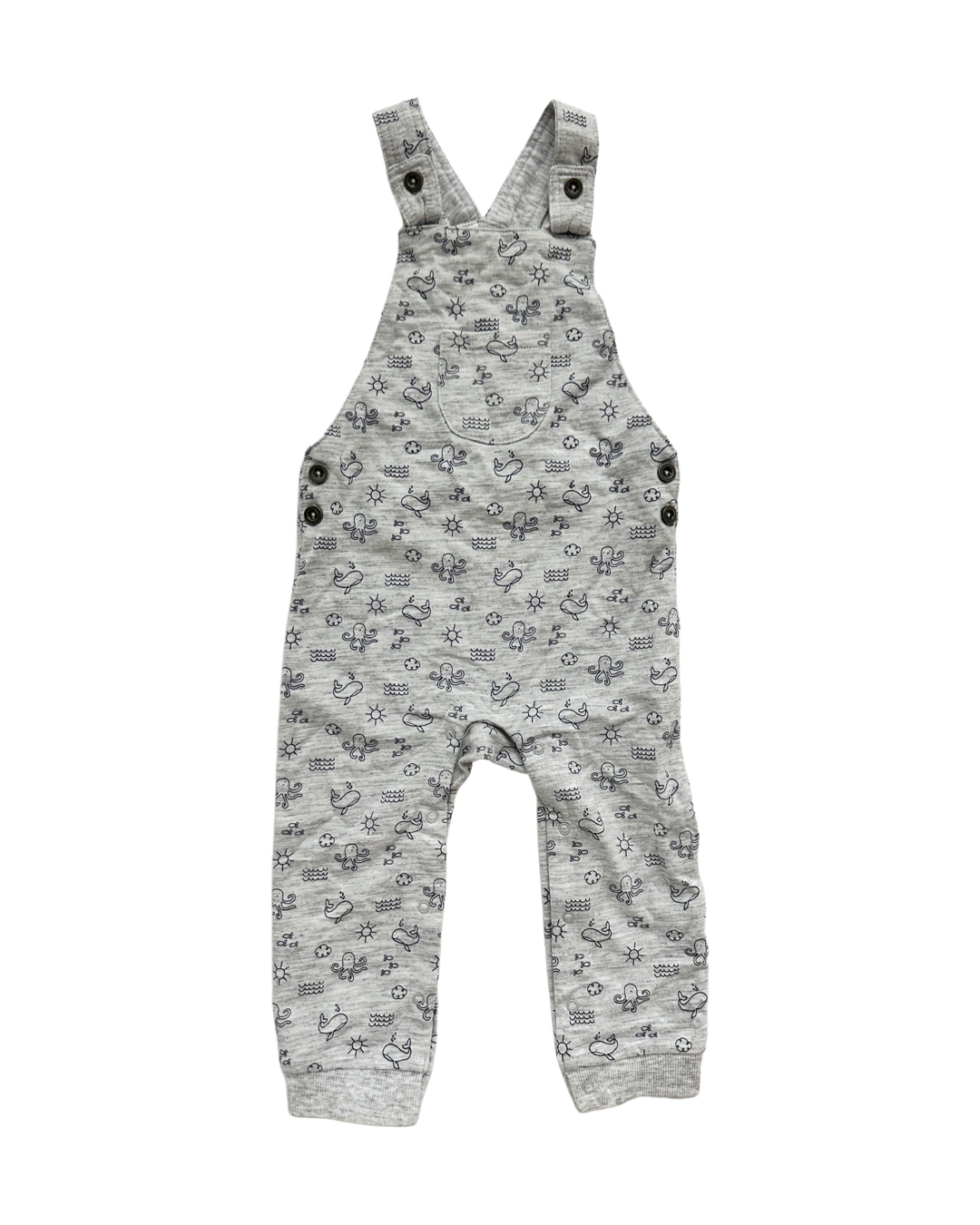 18M Baby Boy F&F Baby Gray Sea Life Romper