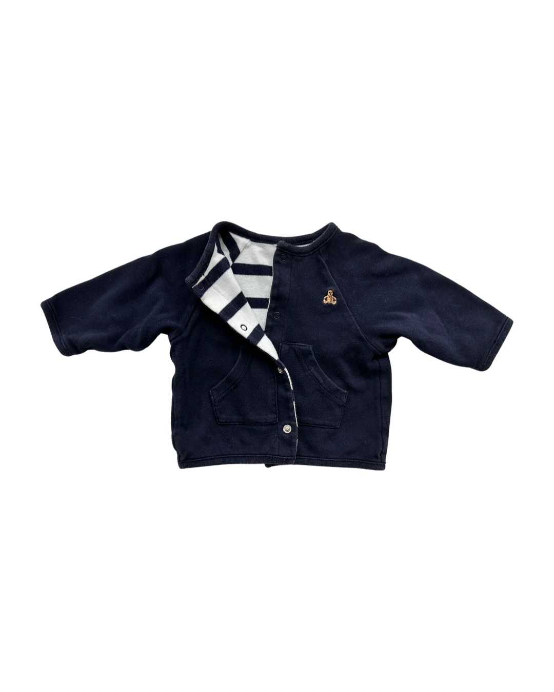 Newborn Baby Boy Baby Gap Navy & Striped Reversible Cardigan Jacket