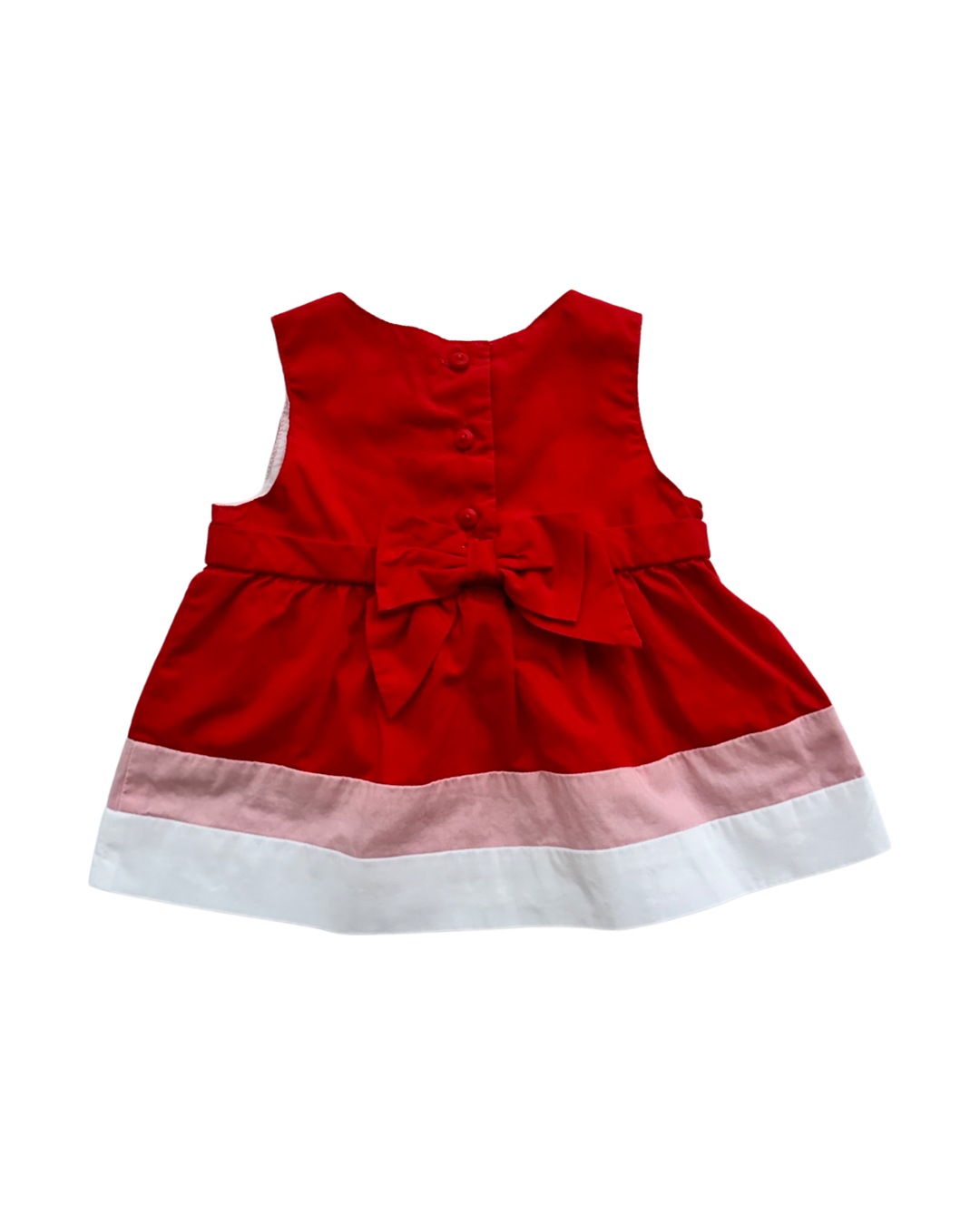 3-6M Baby Girl Janie & Jack Red / Pink / White Dress w/ Bloomers