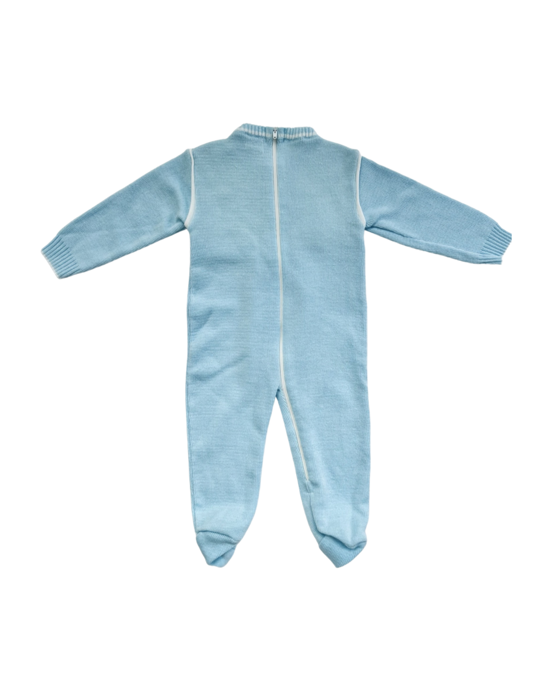 3-6M Baby Boy Blue Vintage Carriage Boutique Sweater Romper