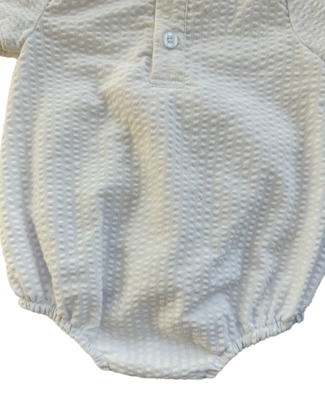 3M Baby Boy Cecil & Lou White Peter Pan Collar Bubble
