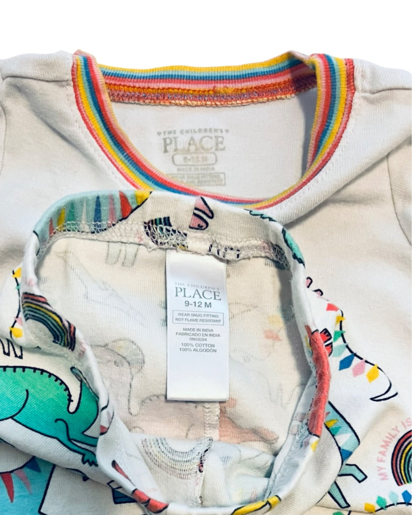 9M-12M Baby Girl The Children’s Place Dino PJs