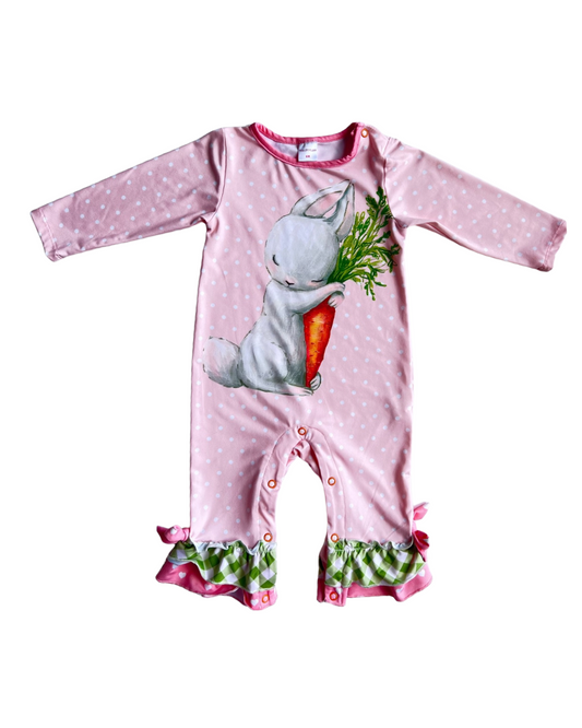 6M Baby Girl Penelope Plumm Pink Bunny Romper