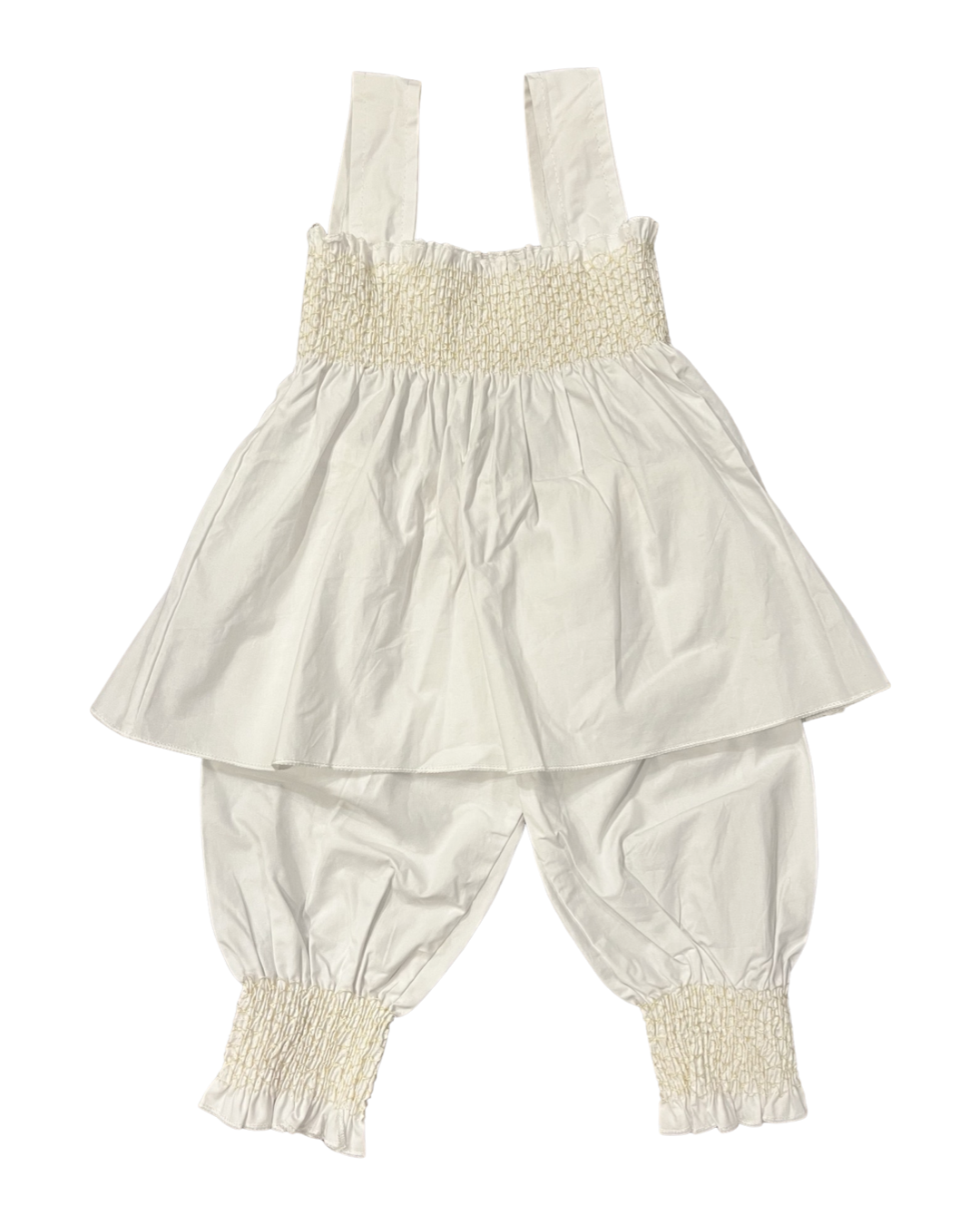 12M-18M Baby Girl White Smocked 2pc Set