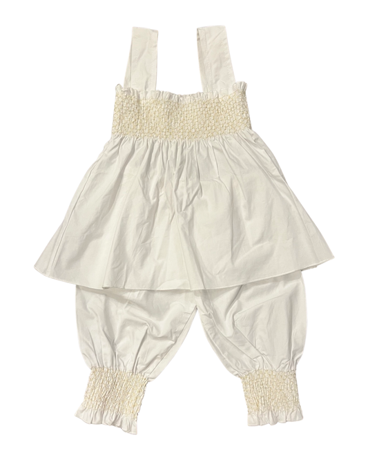 12M-18M Baby Girl White Smocked 2pc Set