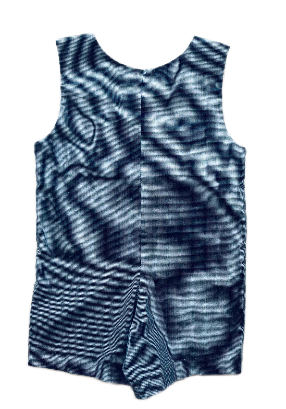 12M Baby Boy Blue Gingham Smocked Car Romper Jon Jon
