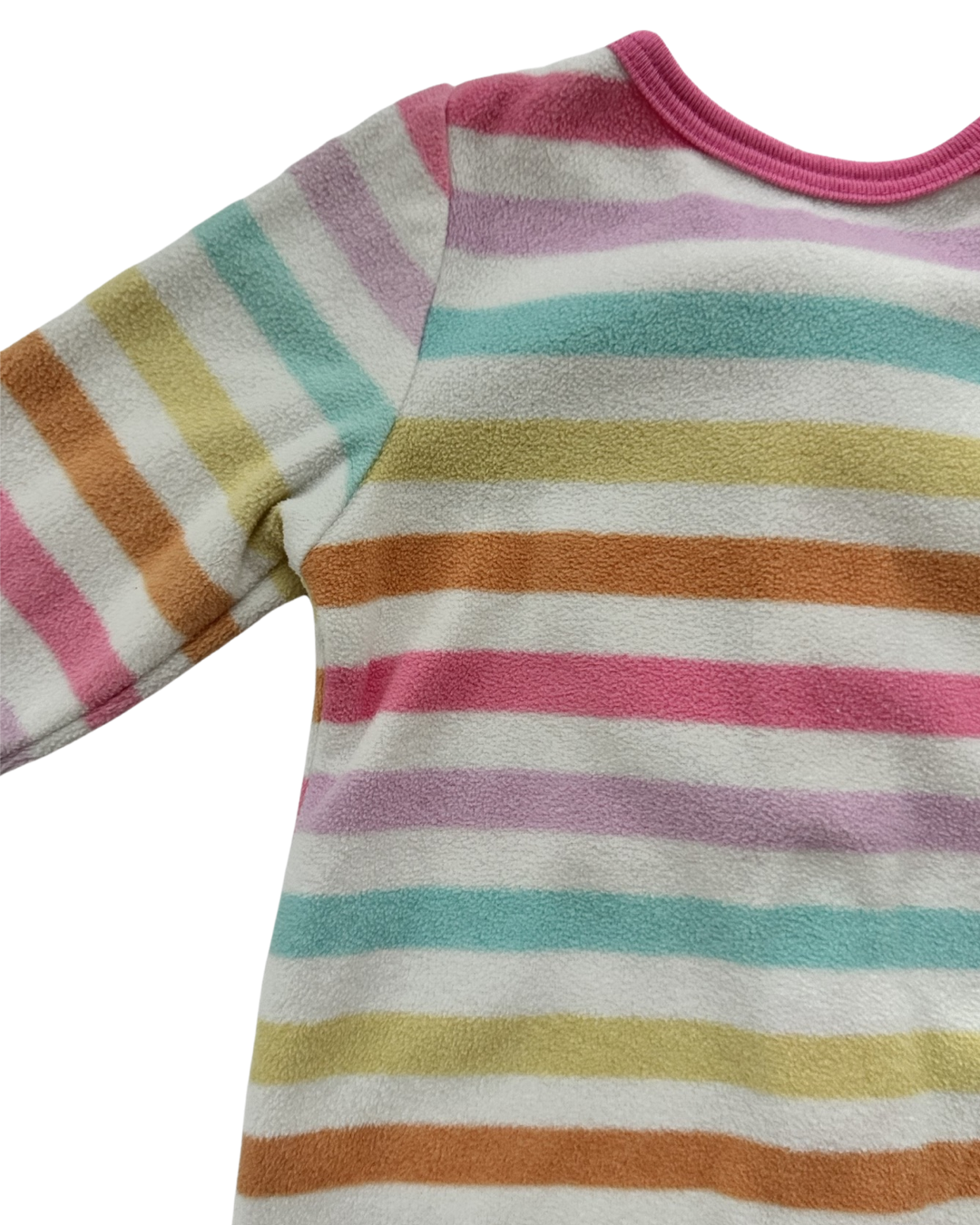 9M Baby Girl Absorba Heart Striped Fleece Sleeper PJs