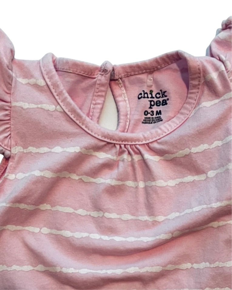 0-3M Baby Girl Chick Pea Pink Bubble Romper