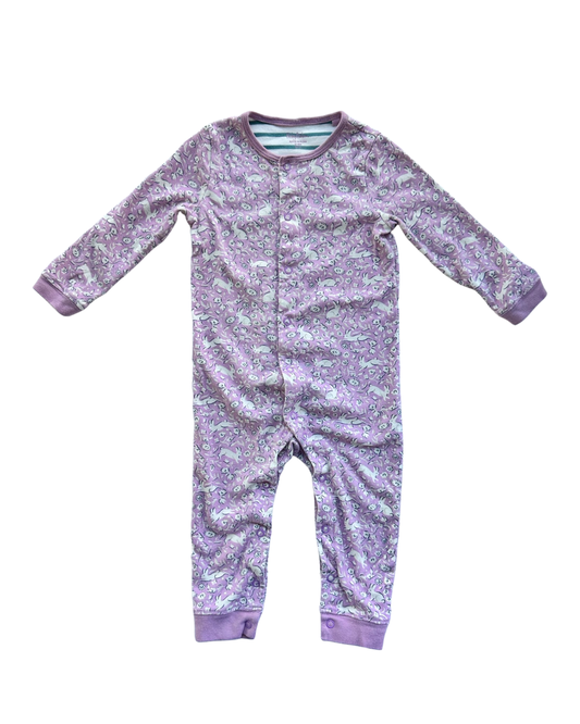 12M-18M Baby Girl Mini Boden Purple Bunny Rabbit Sleeper