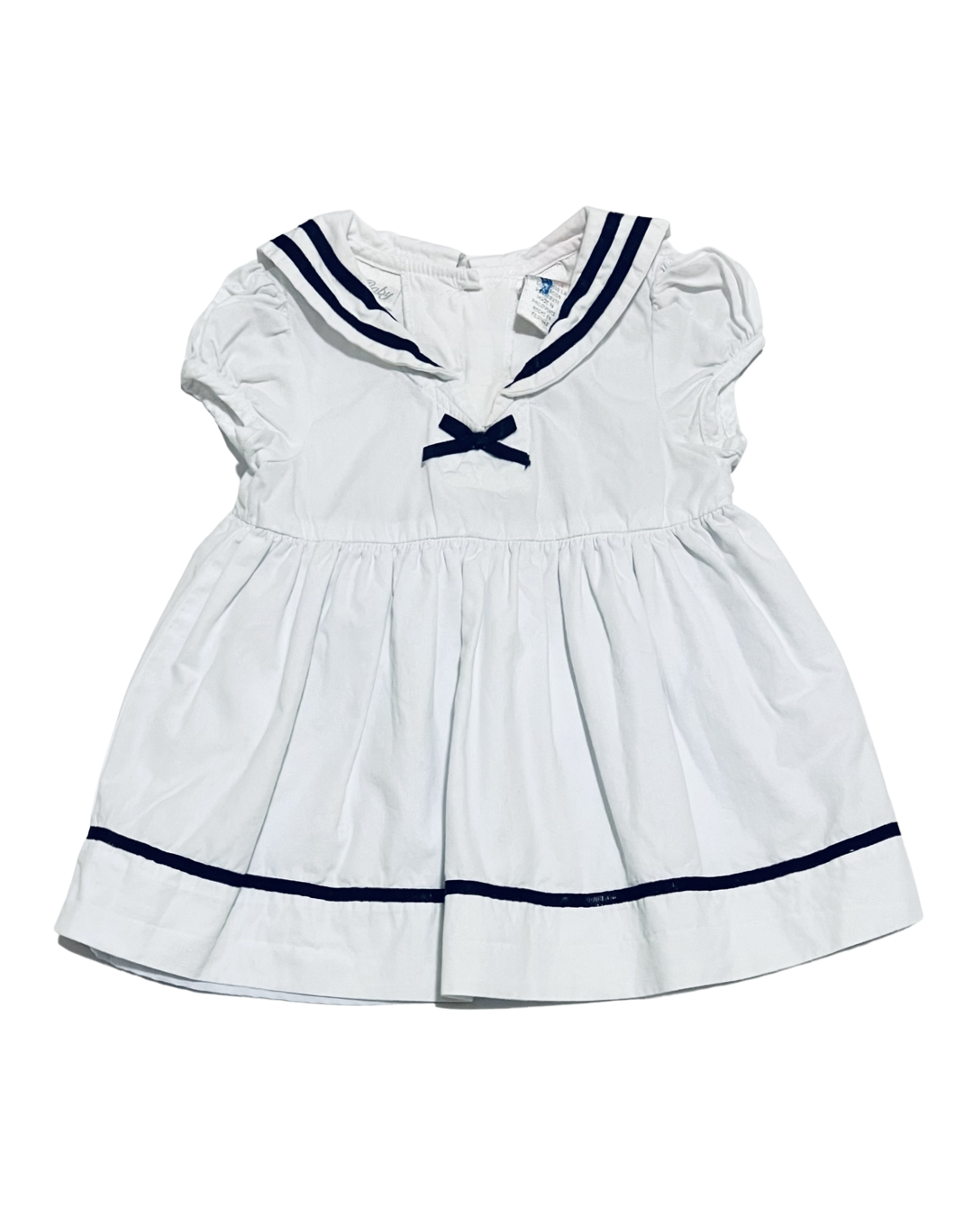 3-6M Baby Girl Specialty Baby White / Navy Sailor Dress