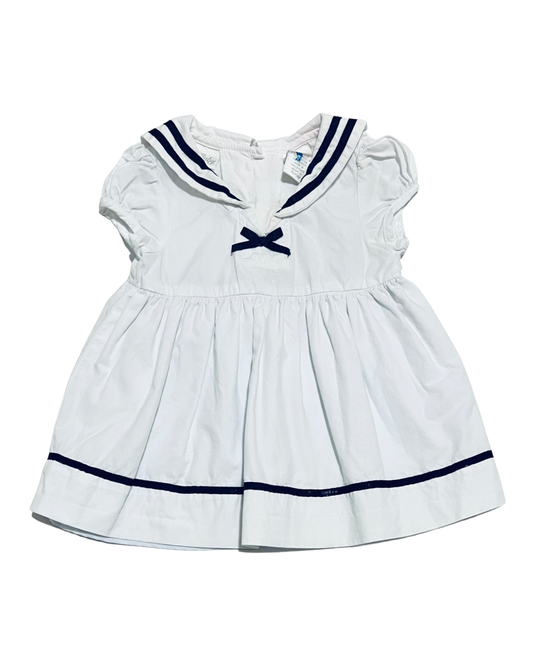 3-6M Baby Girl Specialty Baby White / Navy Sailor Dress