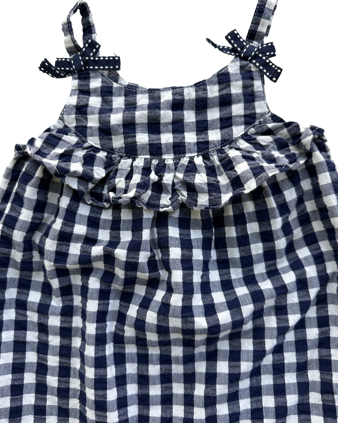 18M Baby Girl Cat & Jack Navy Gingham Romper