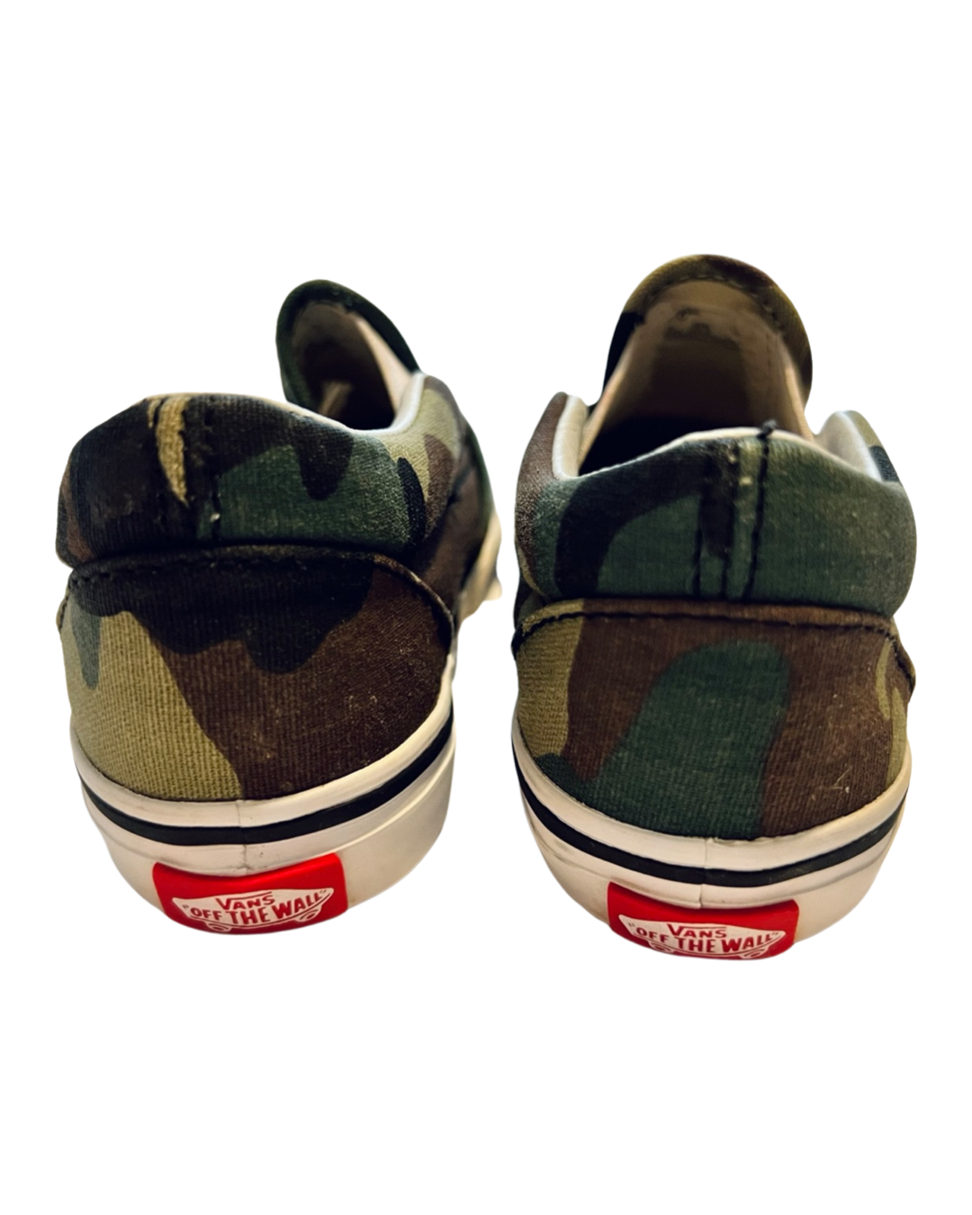 7C Toddler Boy Green Camo Slip On Vans