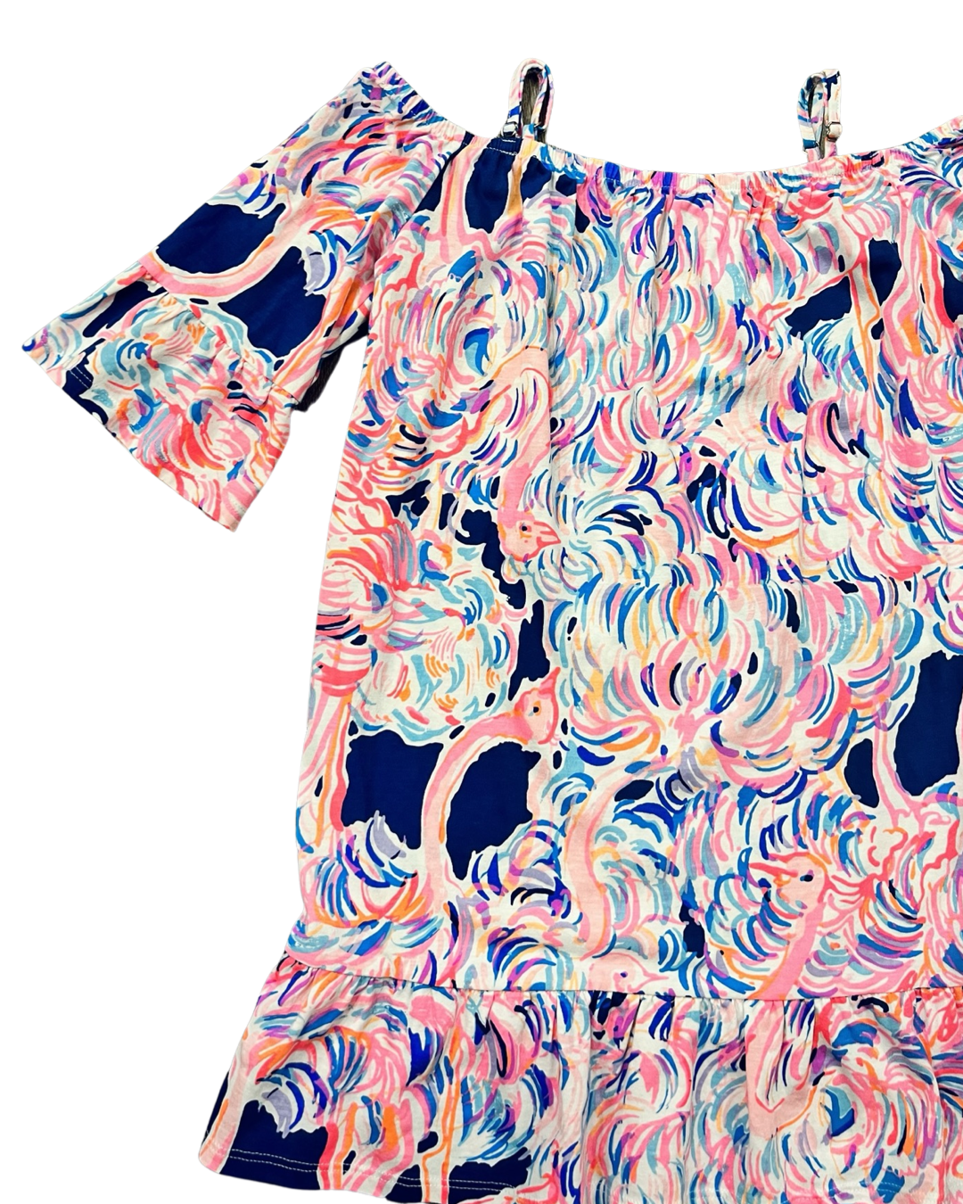 Toddler Girl size 6/7 Lilly Pulitzer Ostrich Dress Pink / Navy