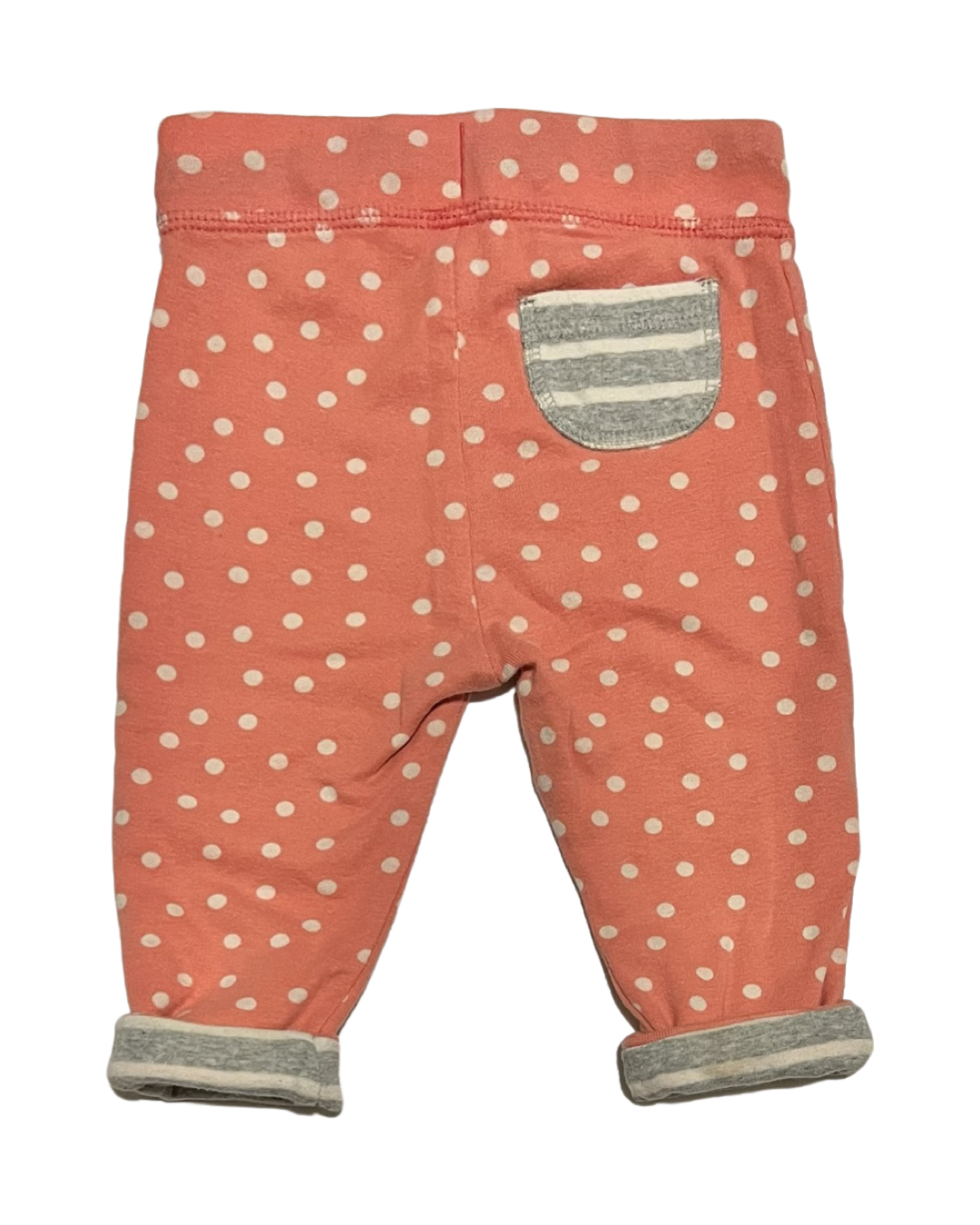 6-12M Baby Girl Baby  Gray / Coral Reversible Joggers