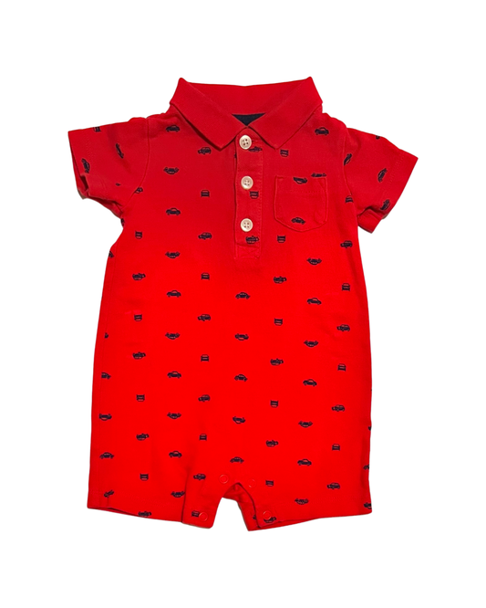 9M Baby Boy Red Carters Car Romper