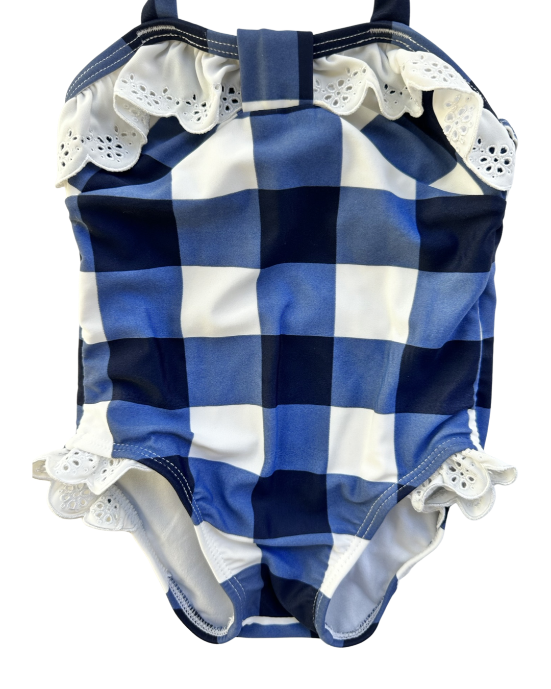 12M-18M Baby Girl Janie & Jack Blue / Navy Gingham Swim Suit