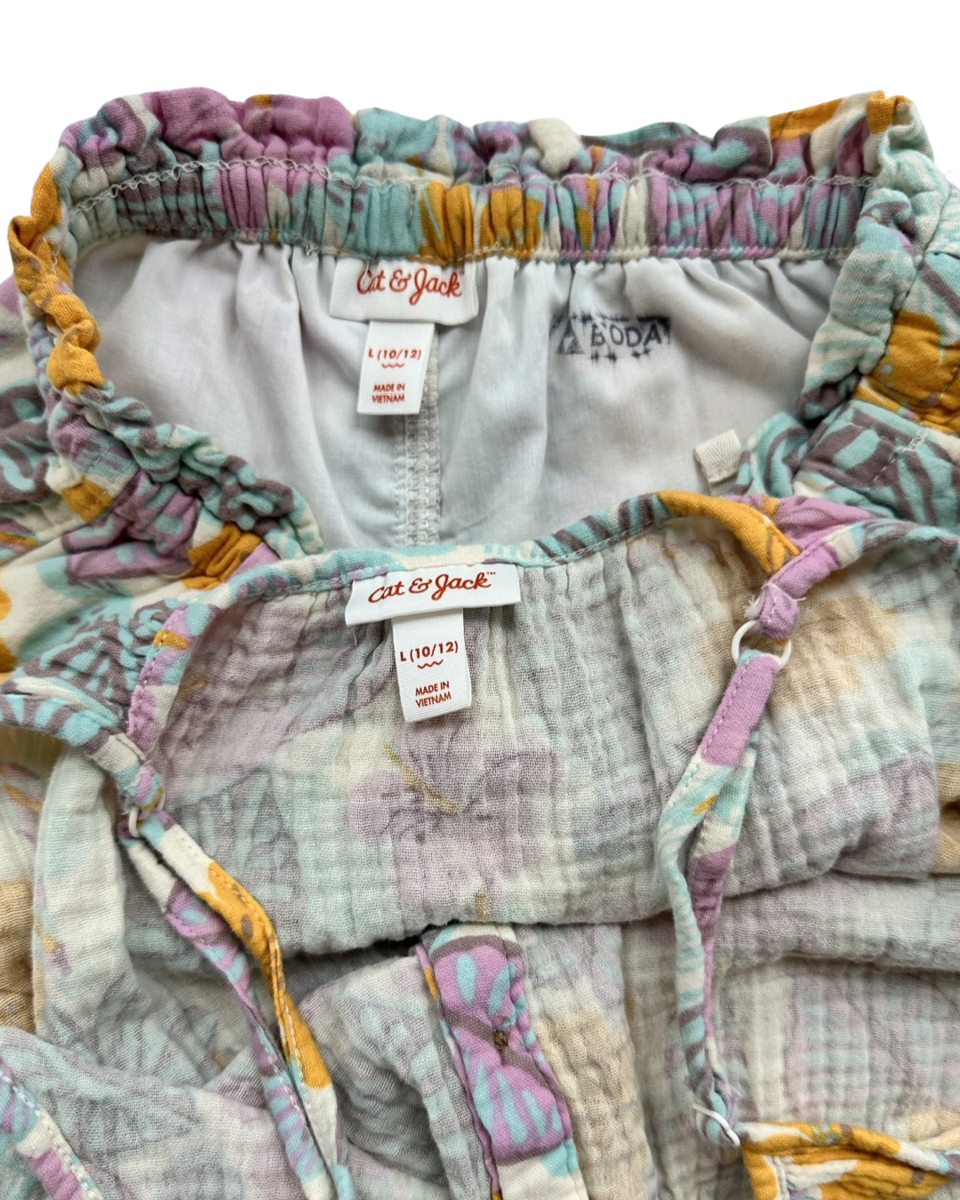 Girls Large (10/12) Cat & Jack Hawaiian Shorts & Top Outfit