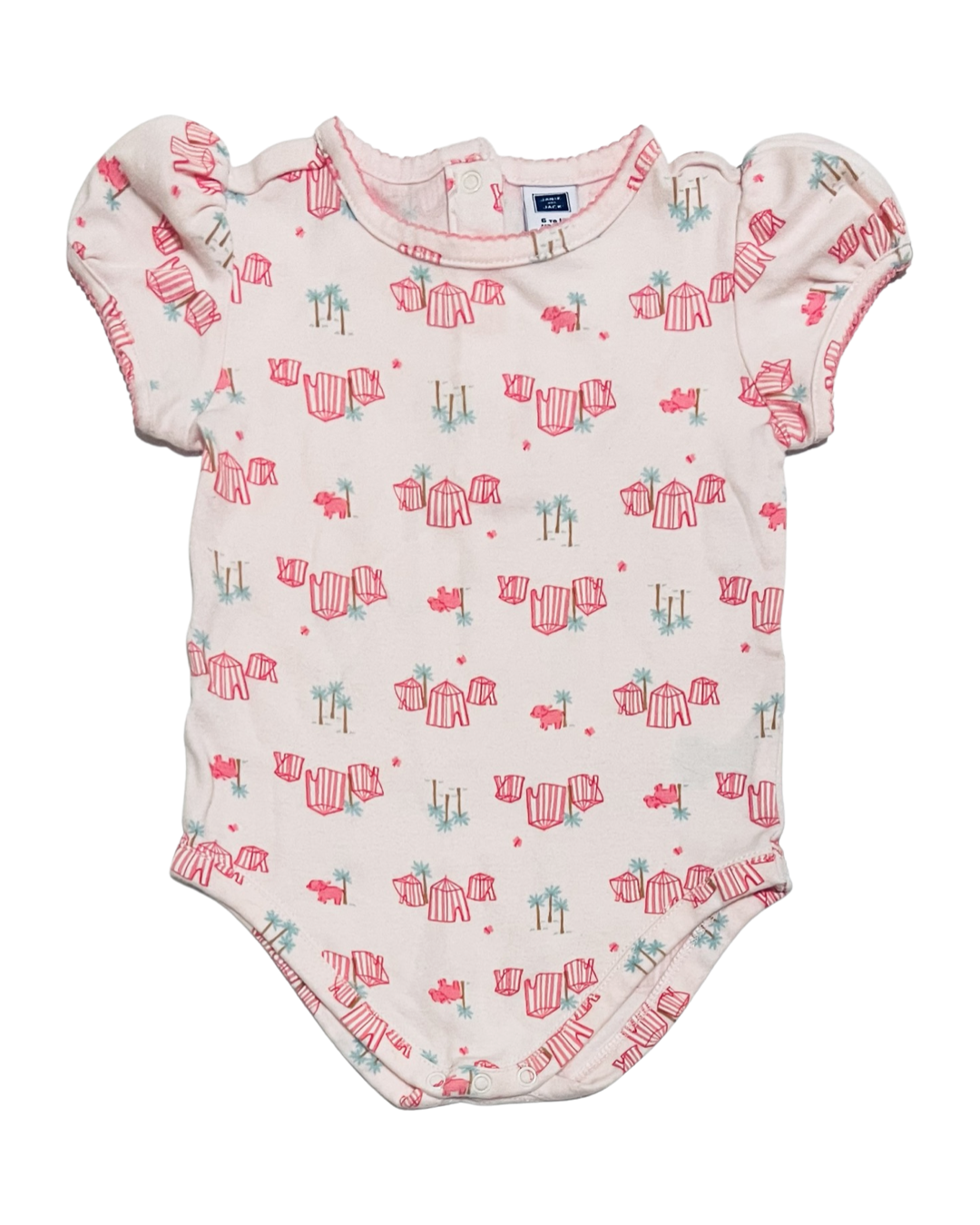 6-12M Baby Girl Janie & Jack Pink Elephant Onesie