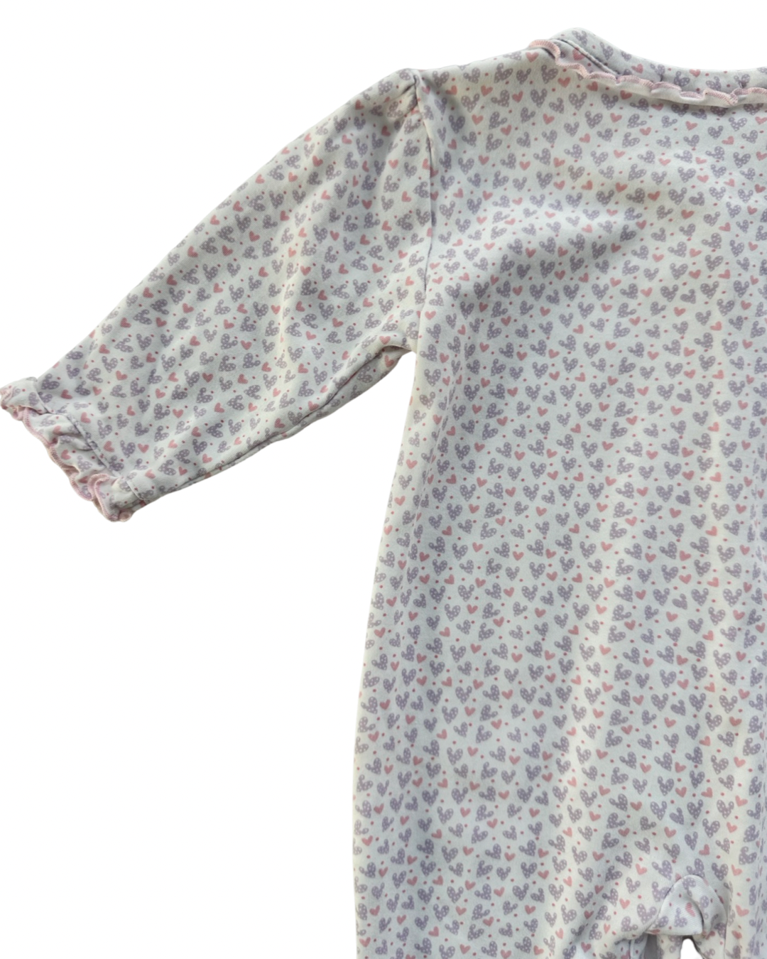 6-9M Baby Girl Kissy Kissy Pink & Purple Heart Sleeper PJs