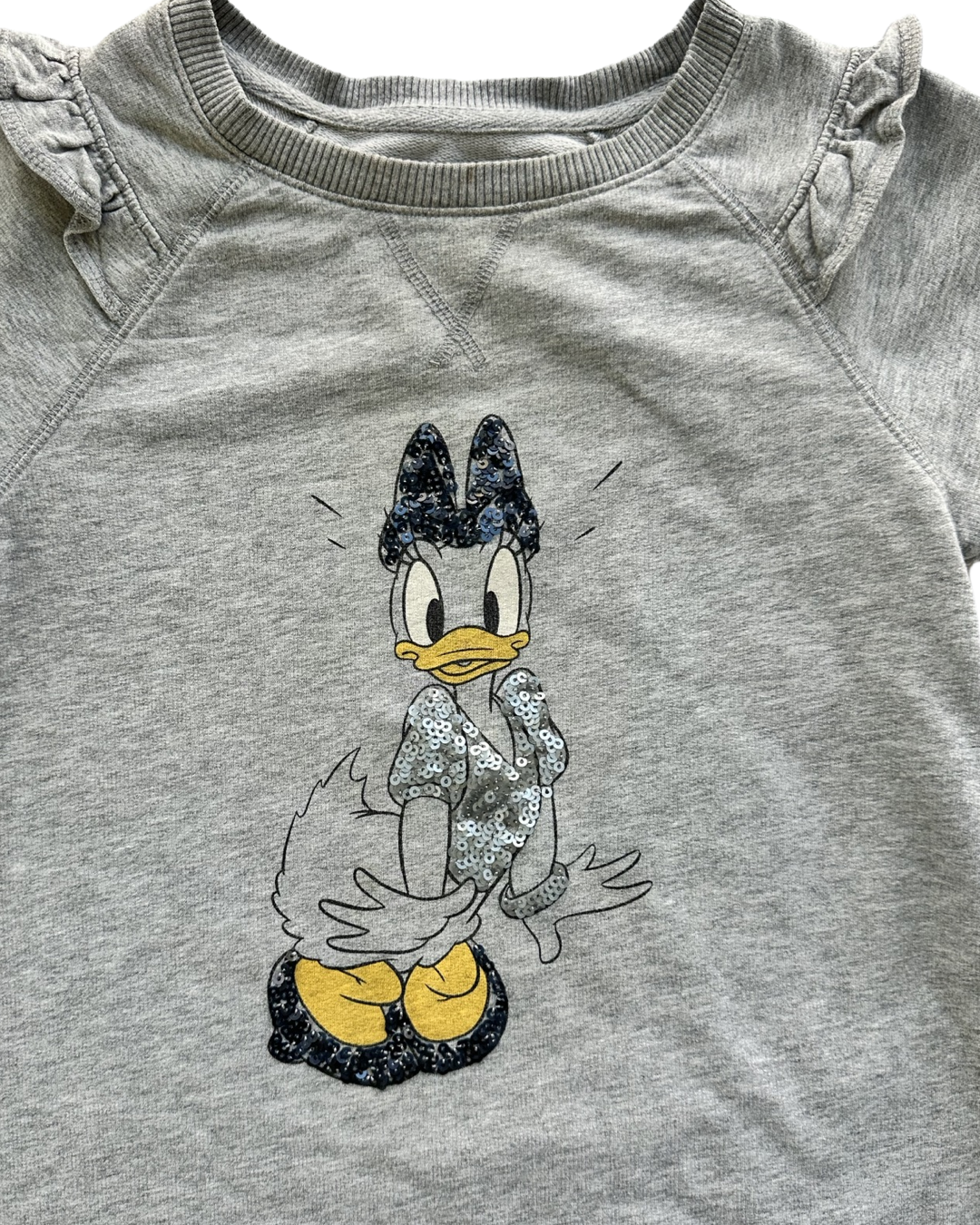 Girls Large Size 10/12 GAP Kids Disney Daisy Duck Grey Sweatshirt Dresd