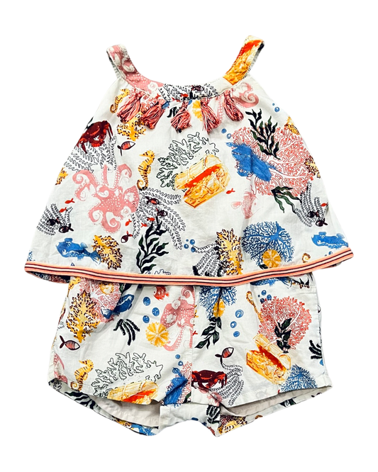 12M Baby Girl Tommy Bahama Sea Life Romper