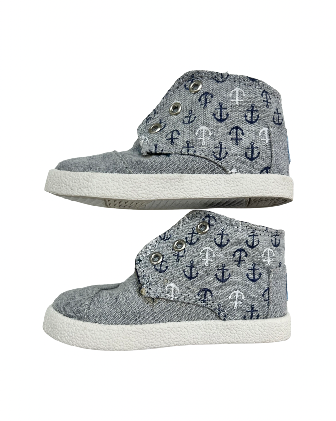 5C Toddler Boy TOMS Blue Nautical Anchor Shoes