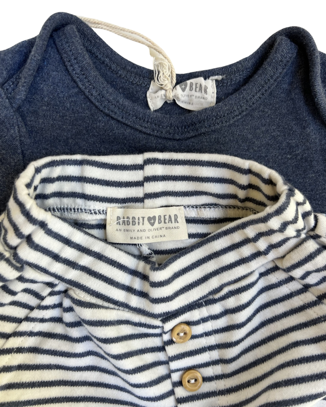 0-3M Baby Boy Rabbit + Bear Locally Grown Onesie Jogger Set