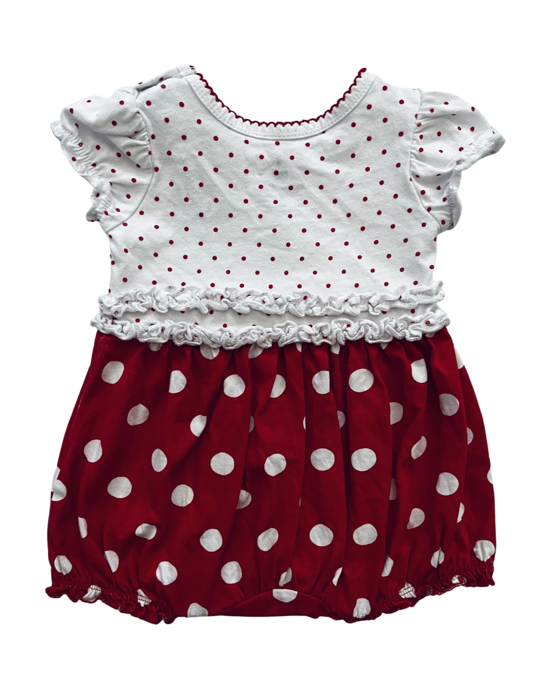 6M Baby Girl DISNEY Minnie Mouse Bubble Romper Outfit