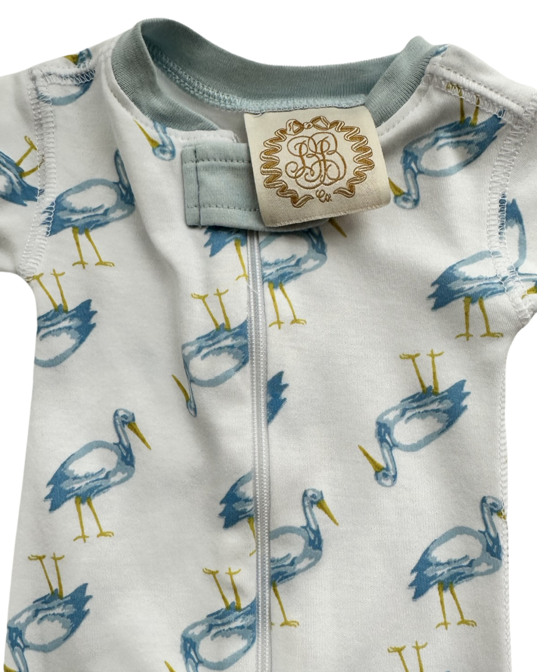 3-6M Baby Boy TBBC Beaufort Bonnet Company Blue Herron Sleeper PJs