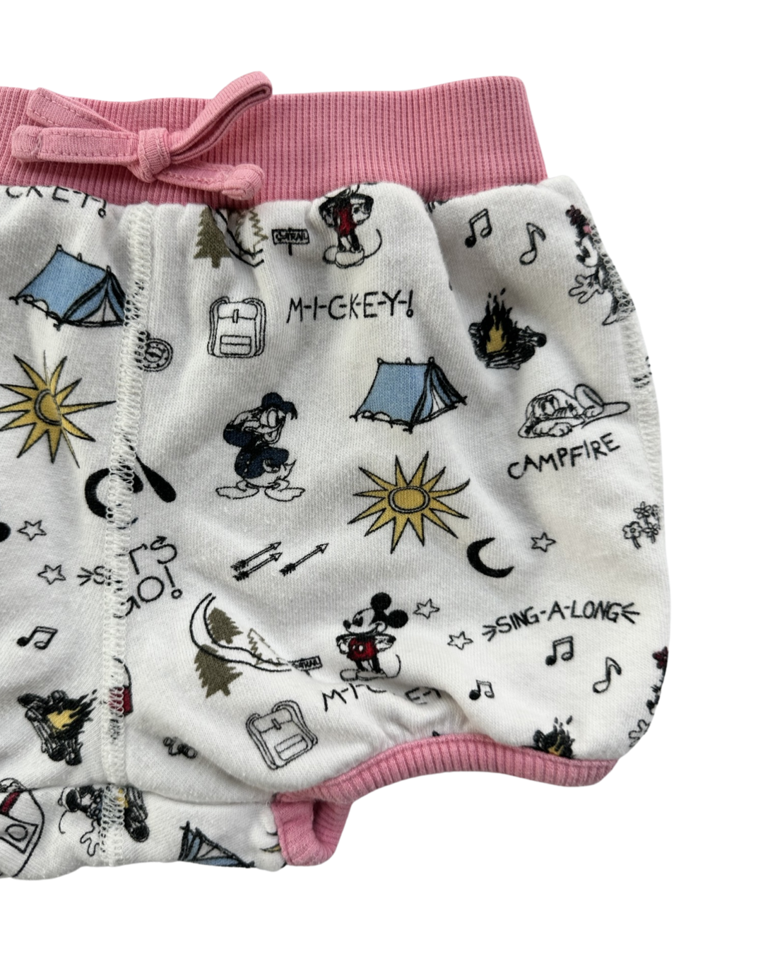 2T Toddler Girl Hanna Andersson Disney Mickey & Minnie Mouse Camping Bubble Shorts
