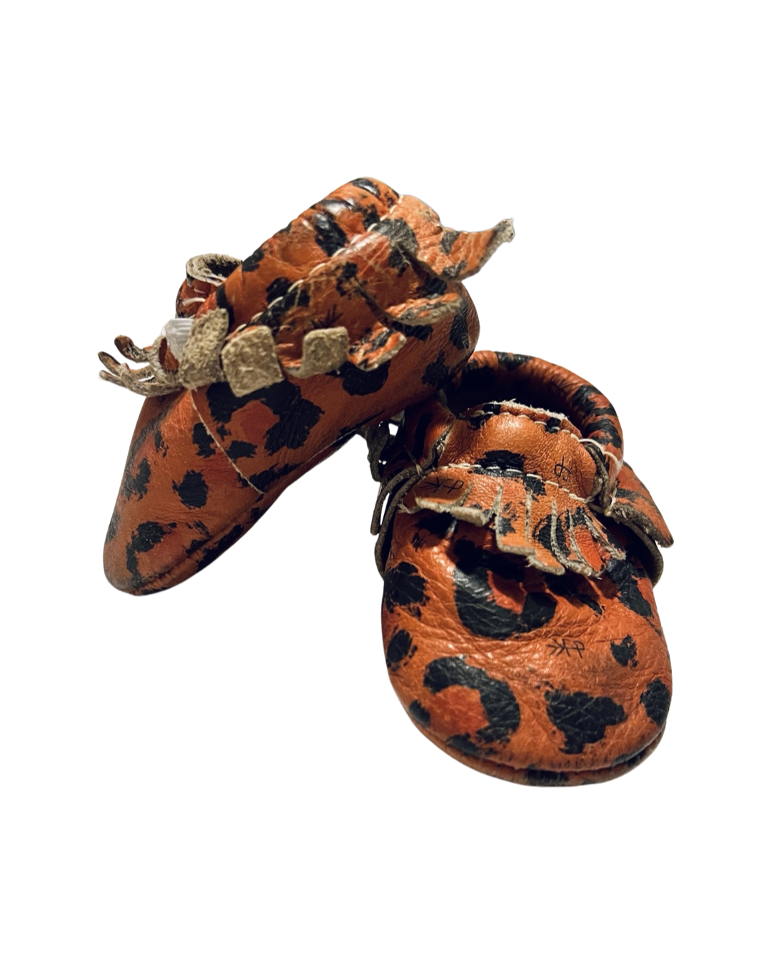 1C Baby Girl Leather Leopard Print Freshly Picked Moccasins Shoes