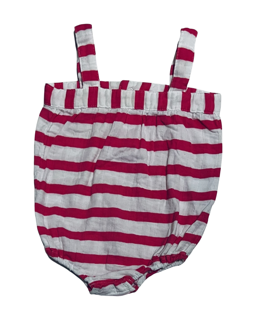 3-6M Baby Girl Pink / White Striped Aden & Anais Bubble Romper