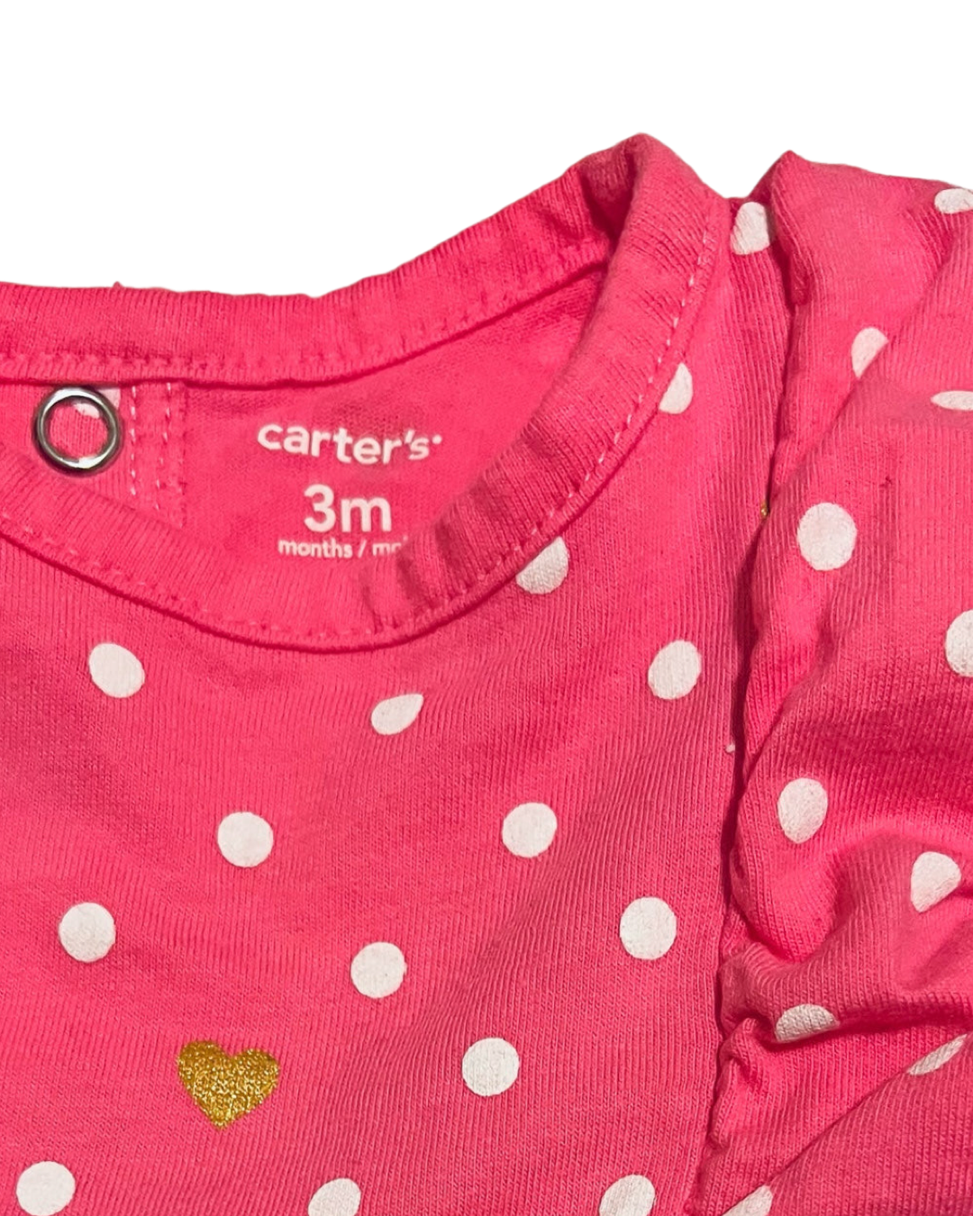 3M Baby Girl Carters Pink Polka Dot Bubble Romper