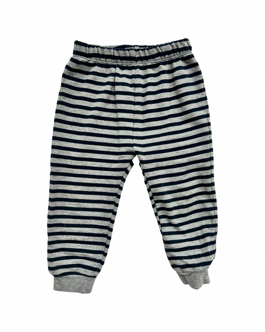 24M Baby Boy Pekkle Gray / Navy Striped Joggers