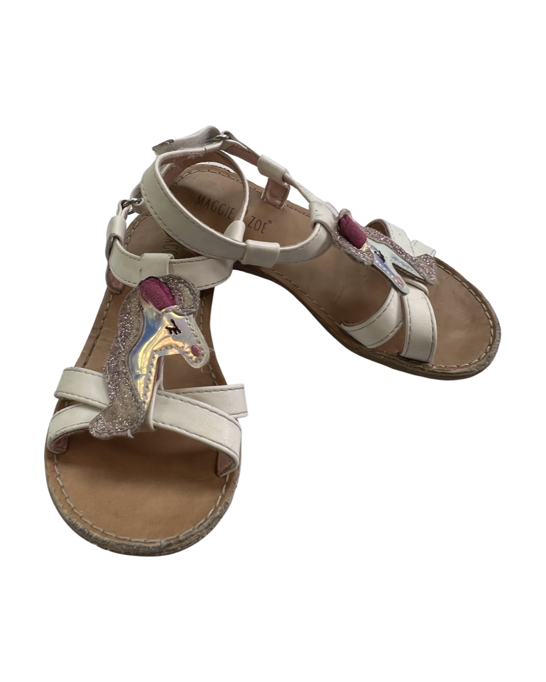 9C Toddler Girl Maggie & Zoe White Unicorn Sandals