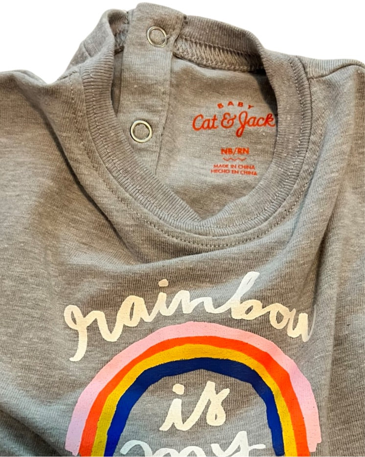 Newborn Baby Girl Cat & Jack Rainbow Romper