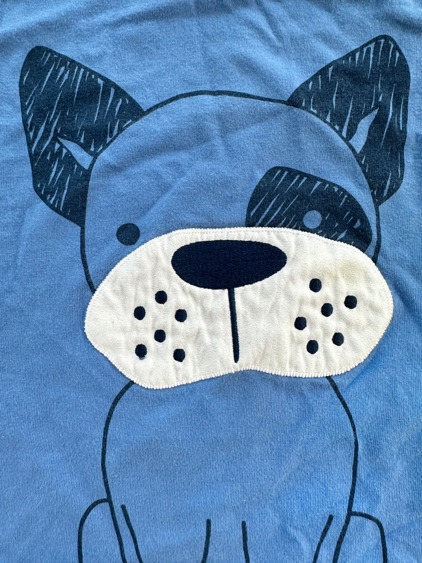 24M Baby Boy Pekkle Blue Dog Long Sleeve Shirt