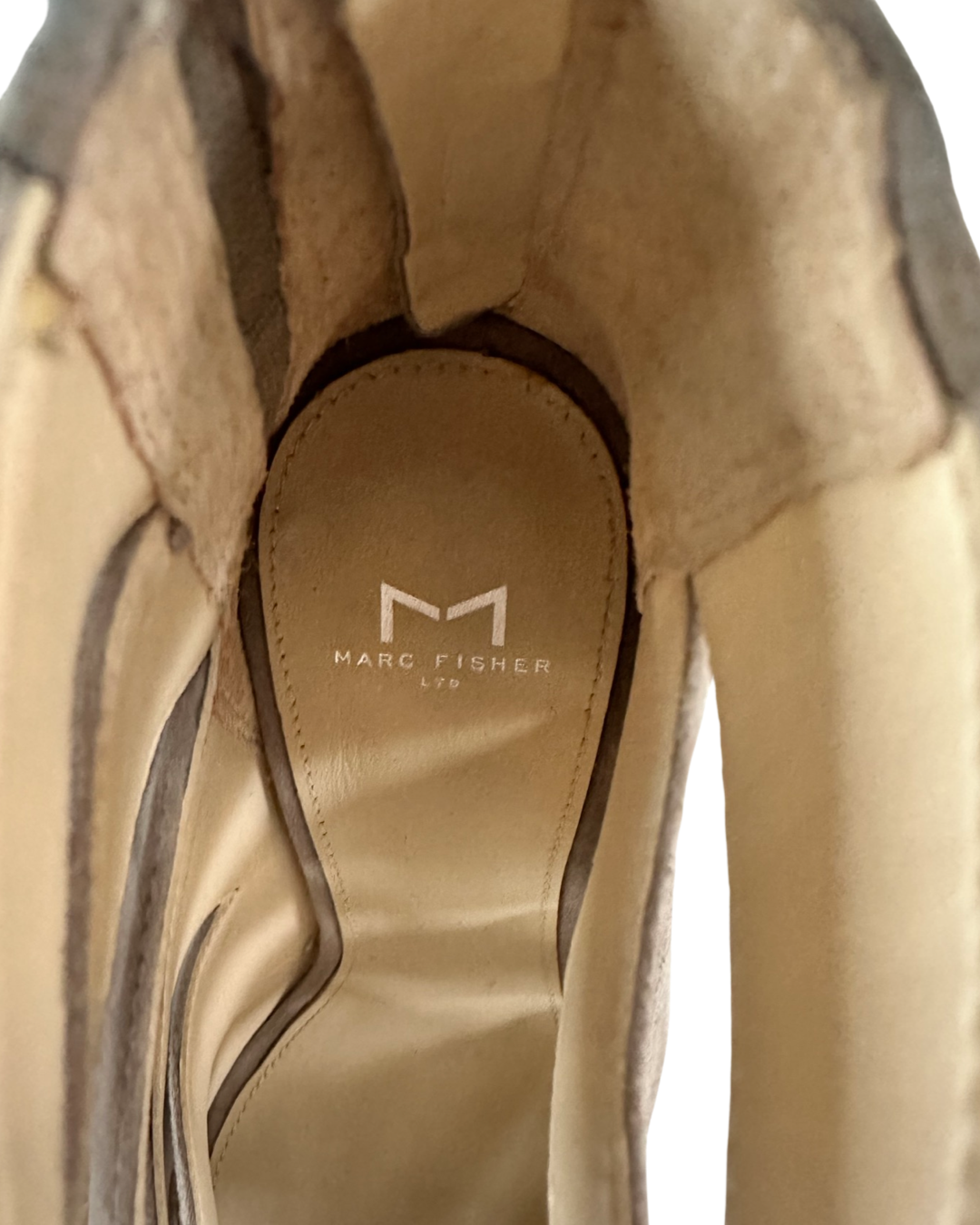 Women’s Size 6M Leather Marc Fisher Neutral Caged Hindera Pumps Heels shoes