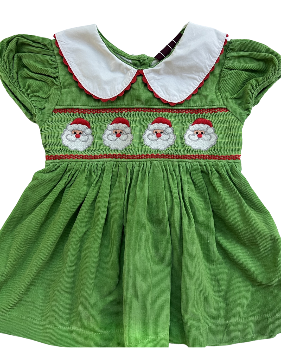 3-6M Baby Girl Lil’ Cactus Smocked Santa Christmas Dress